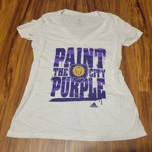 Adidas Orlando City FC MLS Soccer Short Sleeve Shirt, Tag Size Ladies XL